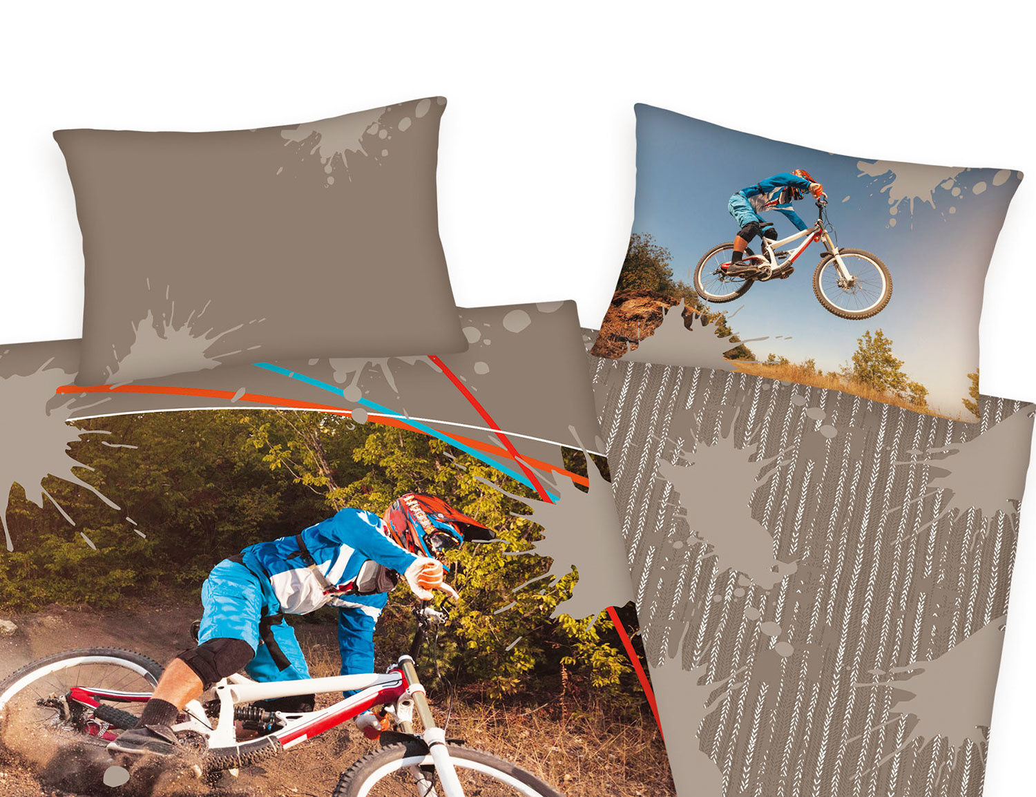 Bettwäsche mit coolem Mountainbiker