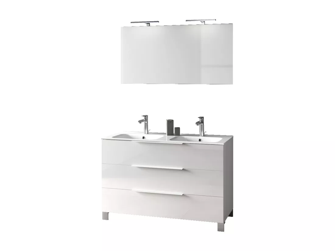 Ensemble double vasque 4 pièces LARISSA blanc