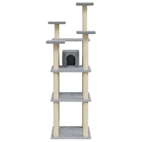 Árvore para gatos Vidaxl com casinha, cinza claro