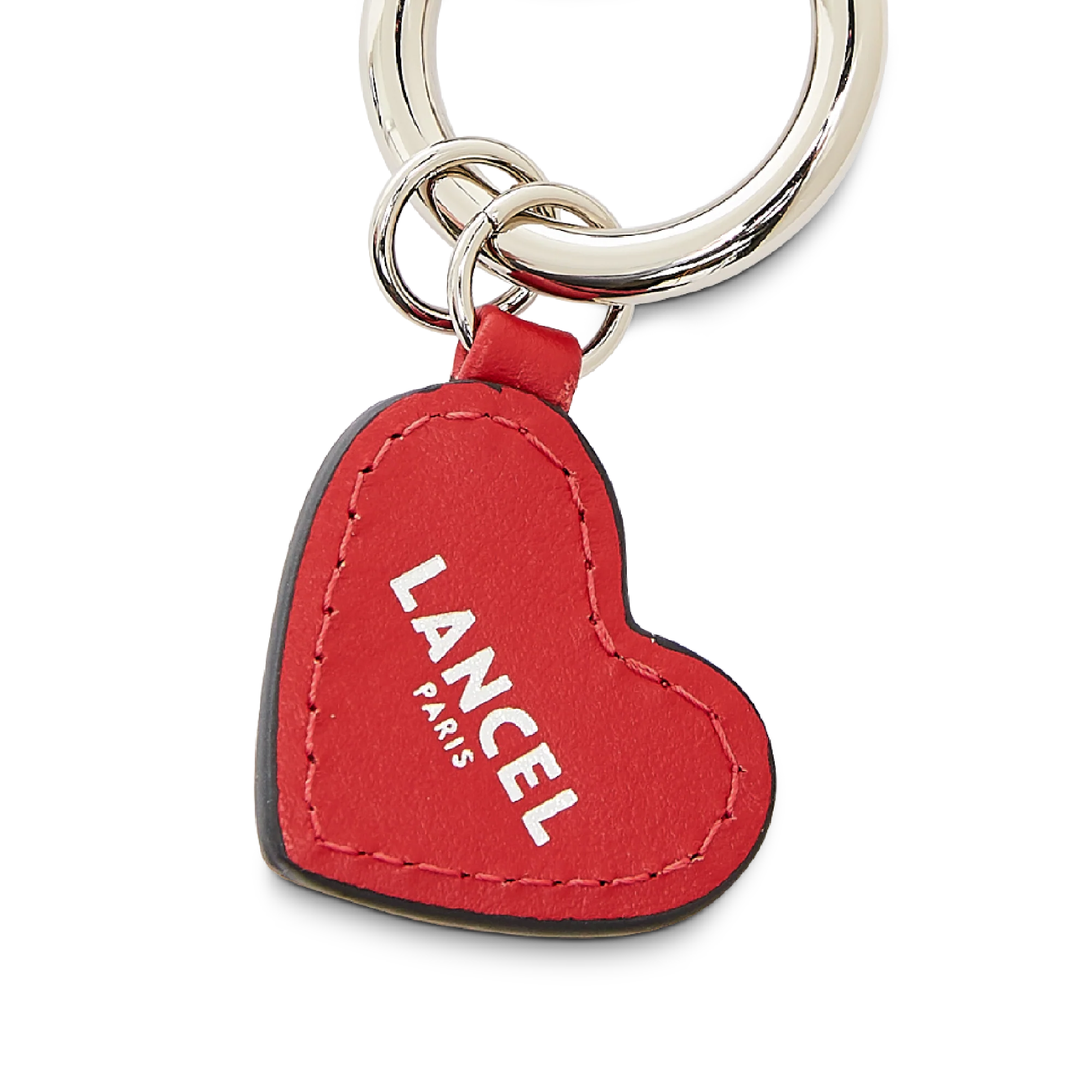 Base porte-clés cœur cuir Charms de Lancel-Rouge Lancel