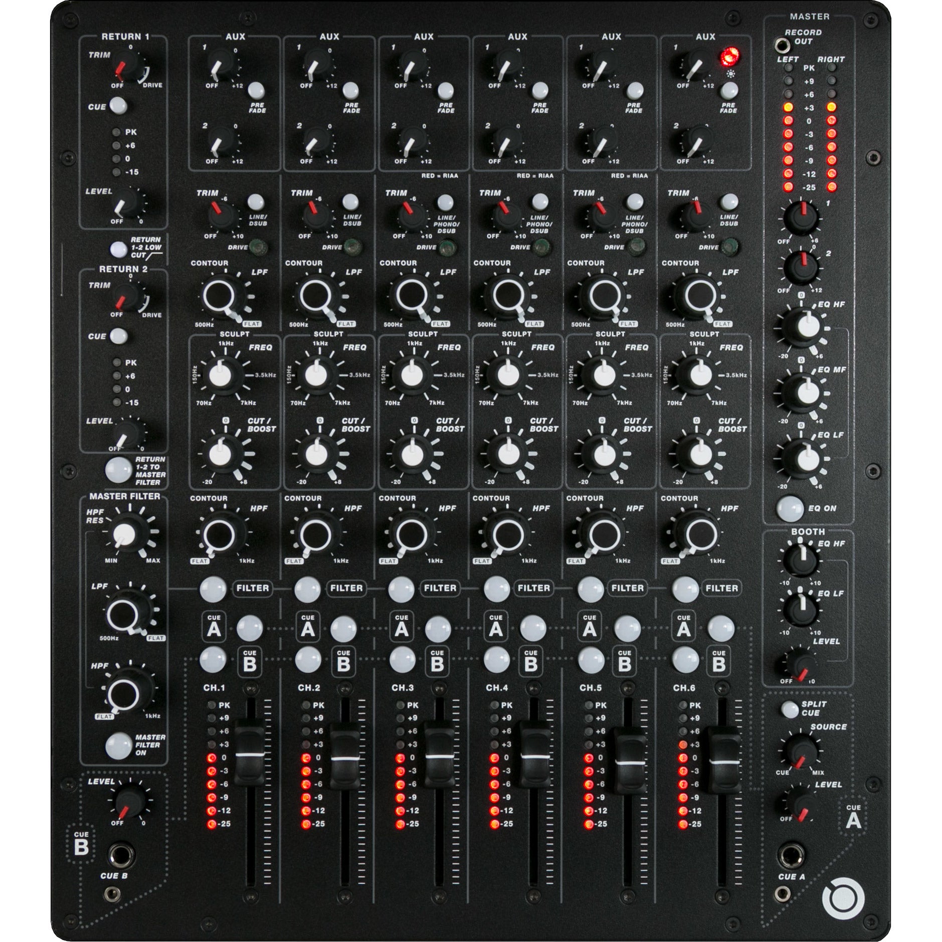PLAYdifferently MODEL 1 6-kanaals analoge DJ-mixer