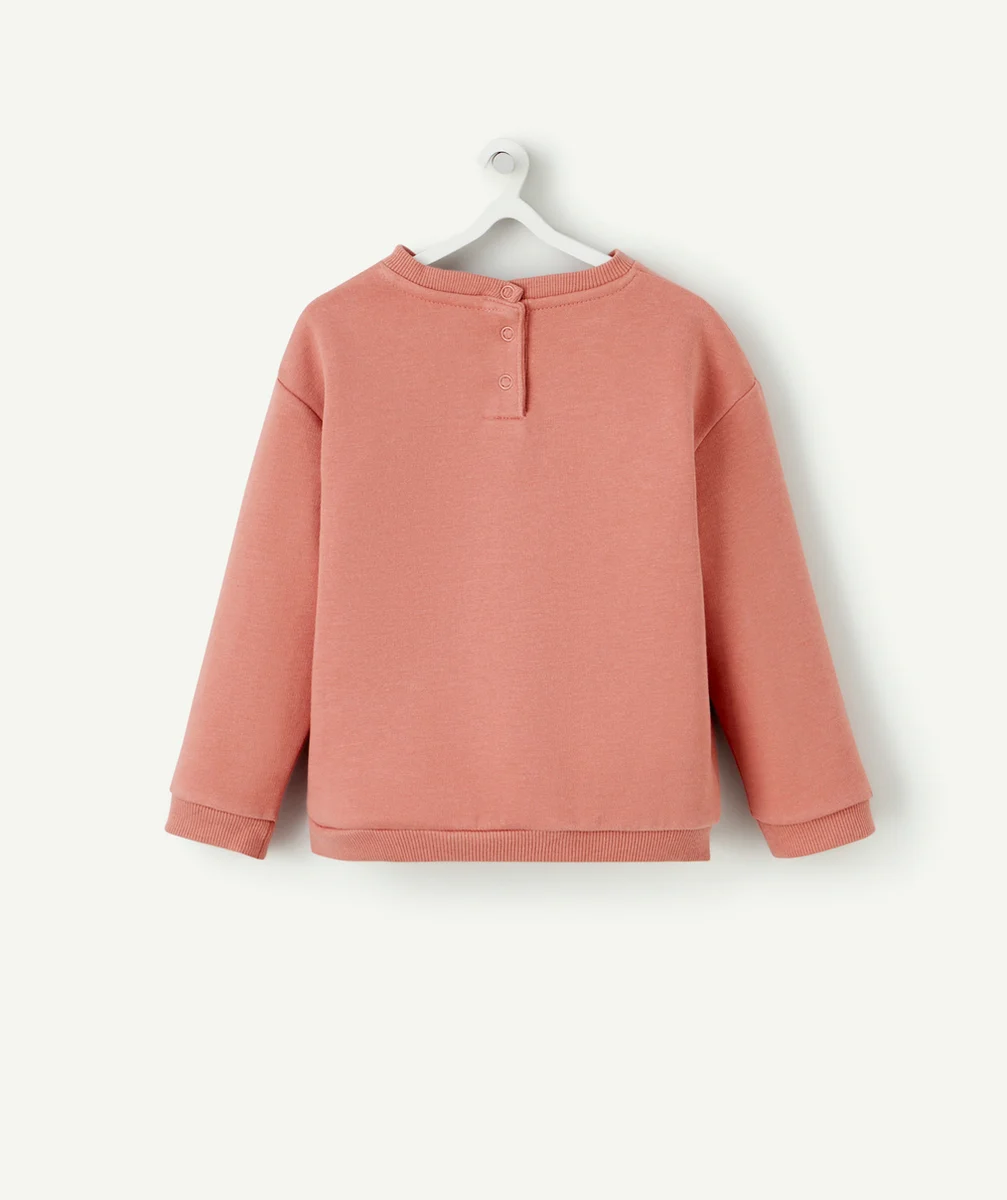 SWEAT BÉBÉ FILLE EN FIBRES RECYCLÉES ROSE ET MESSAGE
