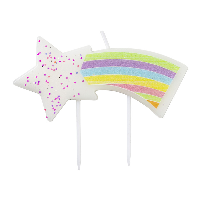 Taartkaarsje - regenboog