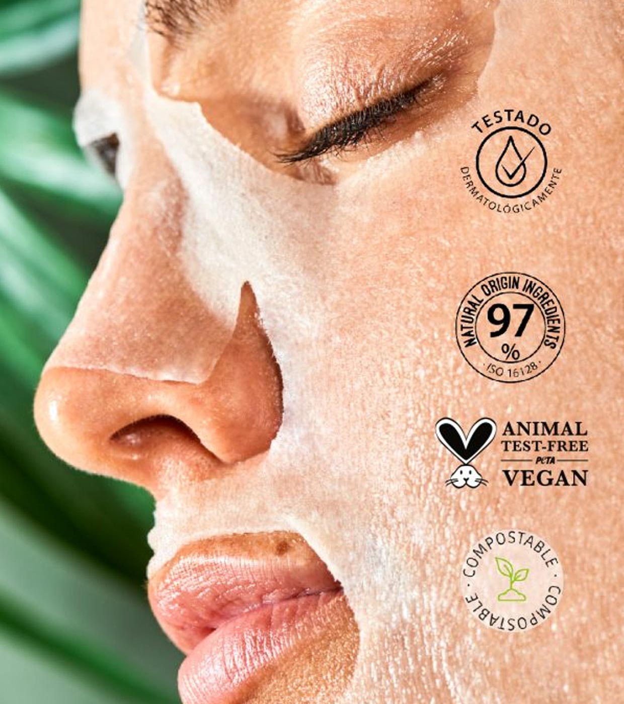 Iroha Nature - Máscara facial de tecido peeling AHA - Mamão