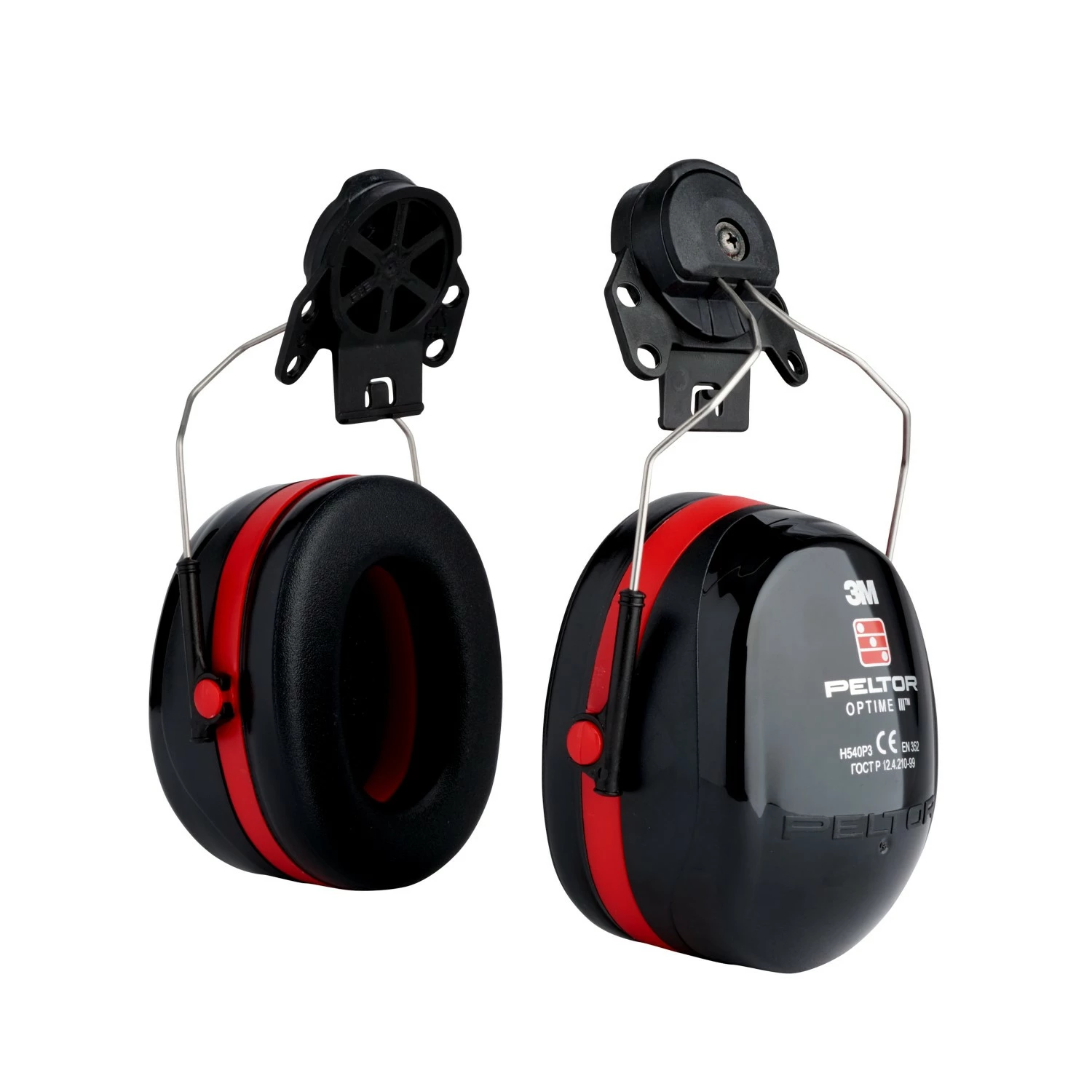 3M Peltor H540 Optime lll Gehoorkap met helmbevestiging P3E - Zwart/Rood