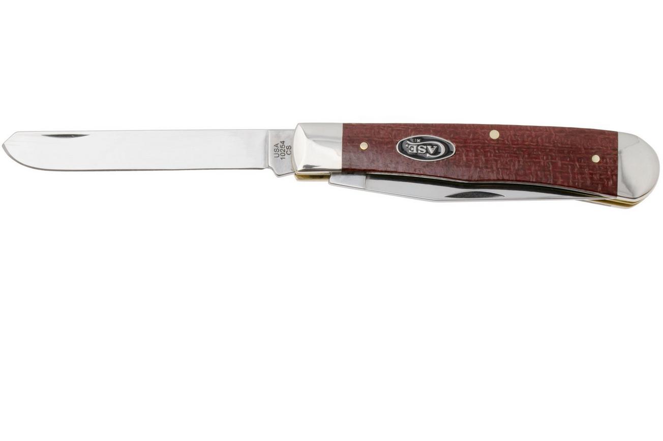 Case Trapper Smooth Red Burlap Micarta 12270, 10254 CS zakmes