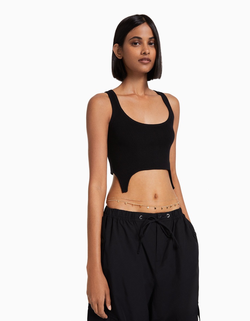 Corrente de barriga com círculos