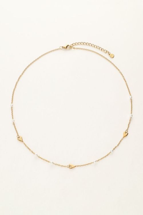 Ketting met hartjes en parels