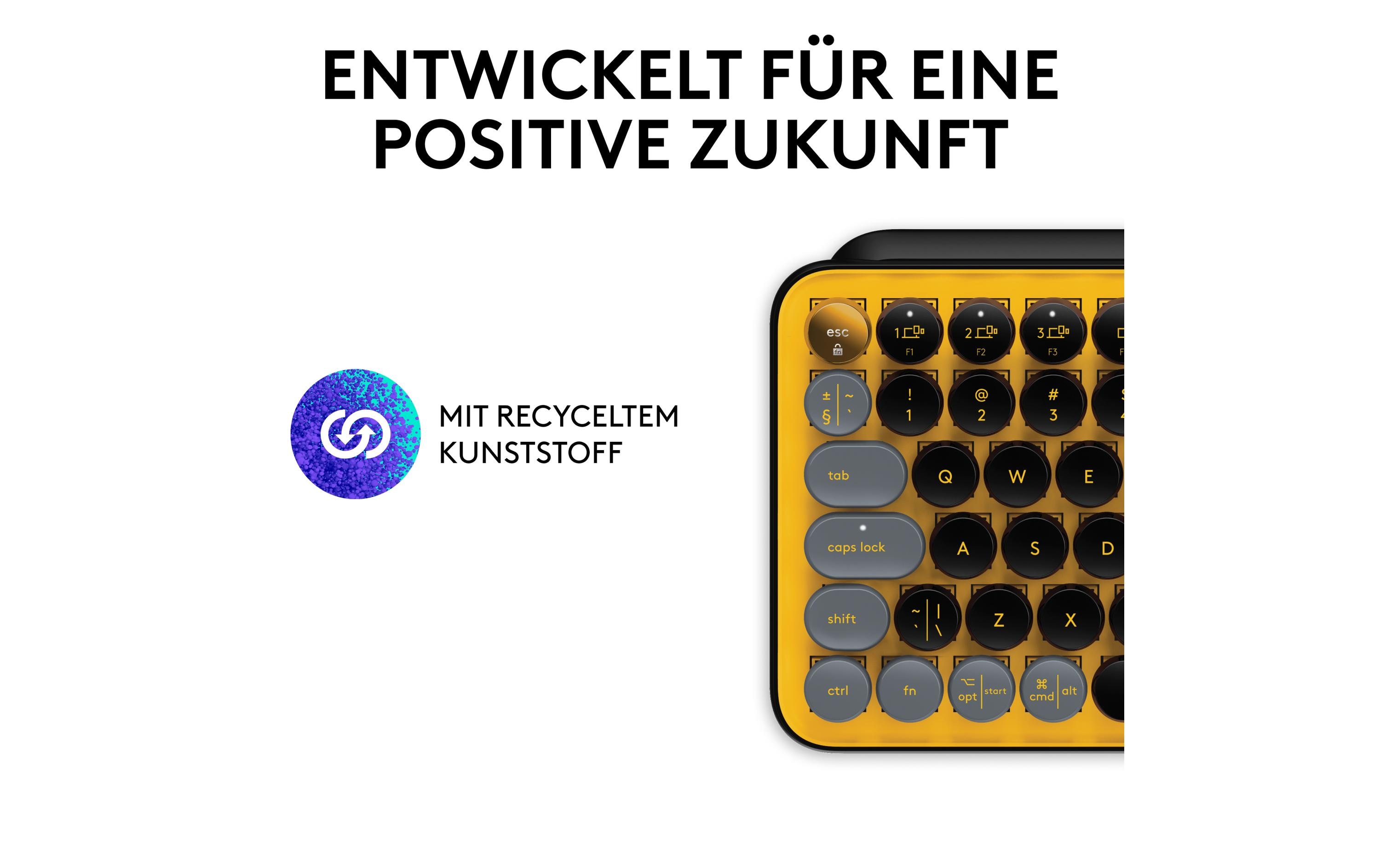Tastatur POP Keys Blast Yellow<br>Kabellose mechanische Tastatur mit austauschbaren Emoji-Tasten