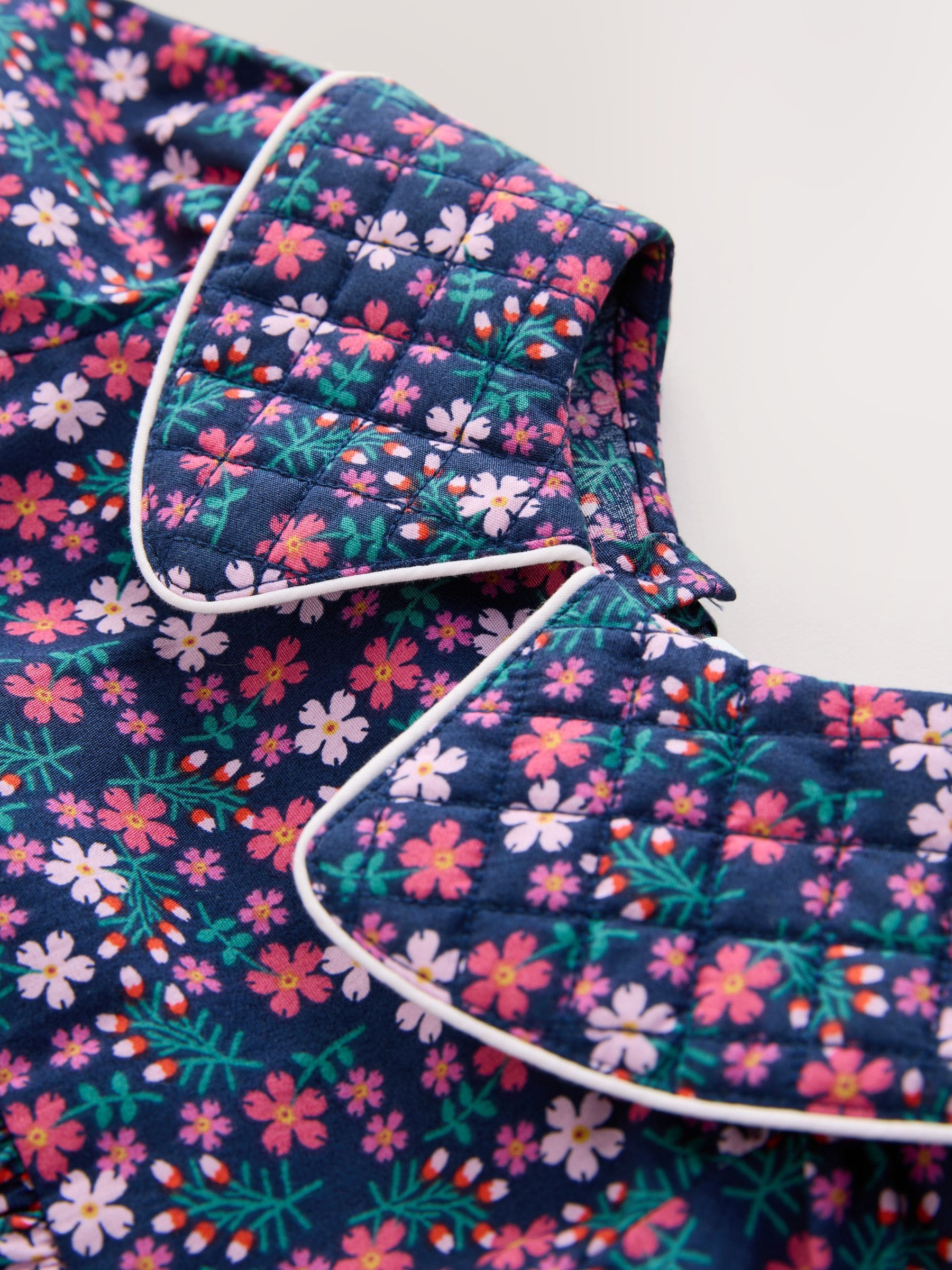 Marineblauwe fijne print - Babyrompers met bloemenprint Set 2 -delig met maillot (0mnd -3jr)