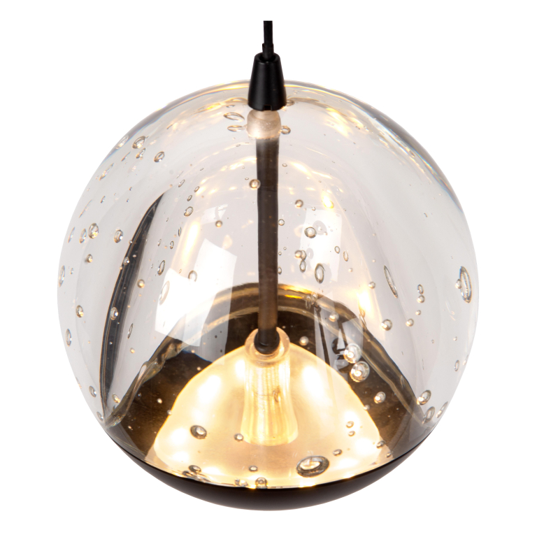 Lucide Sentubal cluster 5 hanglamp LED rond transparant/zwart