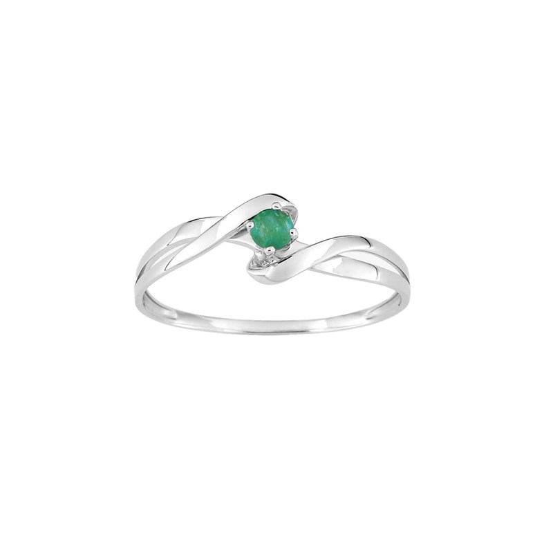 Bague femme - émeraude - Or 9 Carats