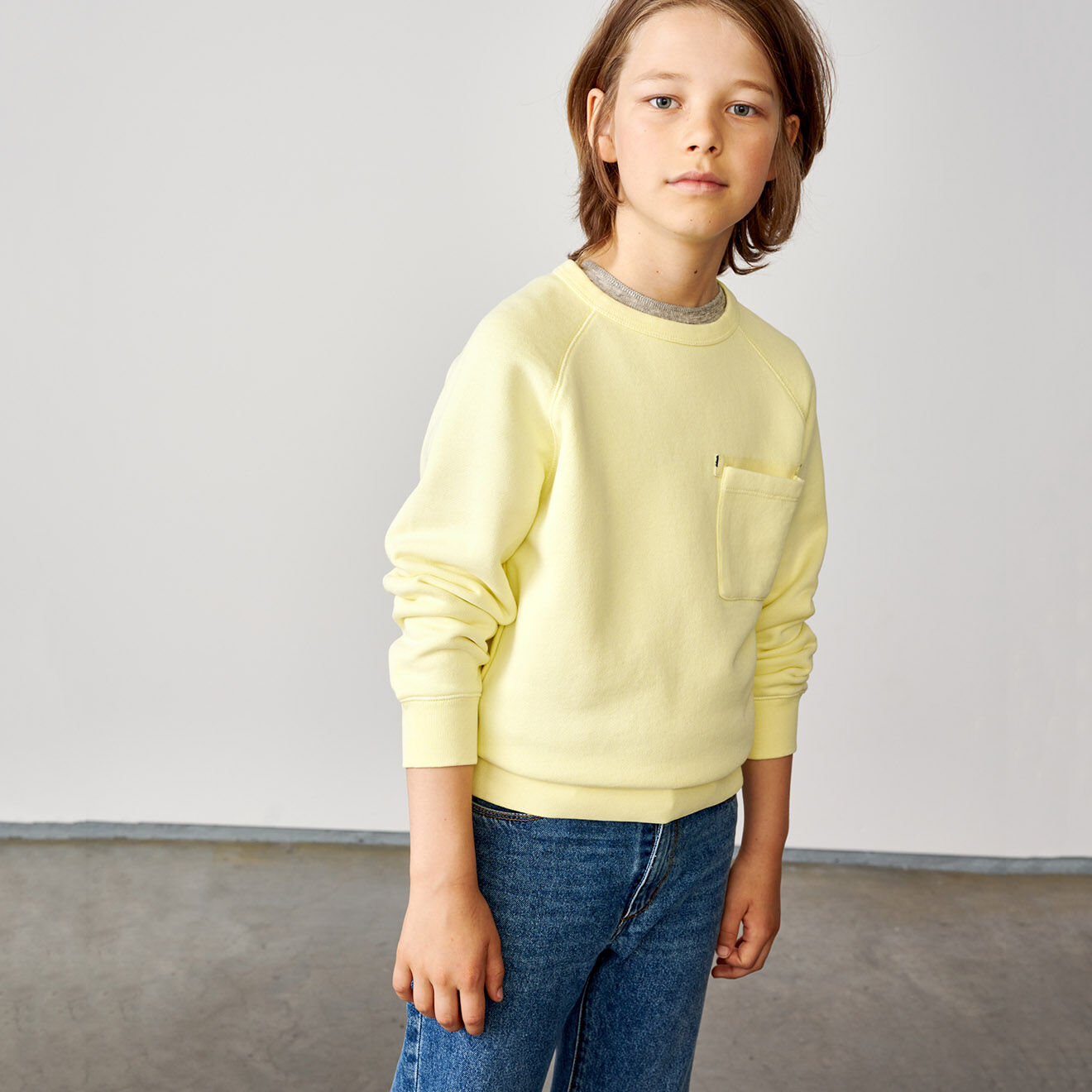Bellerose Sweat 100% Coton biologique Fiuk jaune pâle
