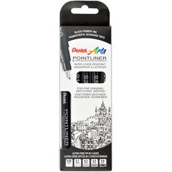 Feutre technique permanent Pointliner, set de 8, noir