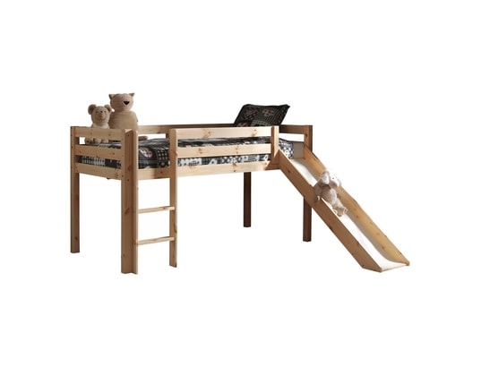 VIPACK - Lit mi-hauteur 90x200 avec toboggan sommier inclus et housse...