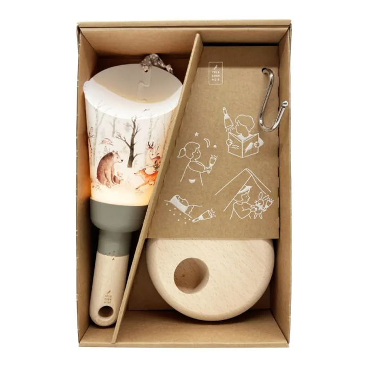 Maison Polochon Lampe nomade enfant Forêt enchantée  | Taupe