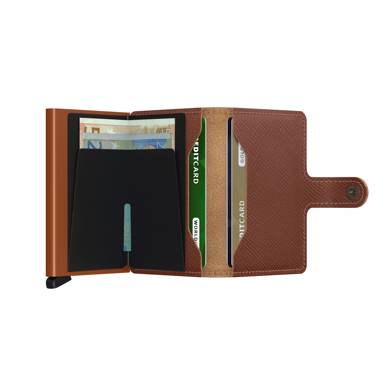 Secrid Miniwallet Portemonnee Saffiano caramel
