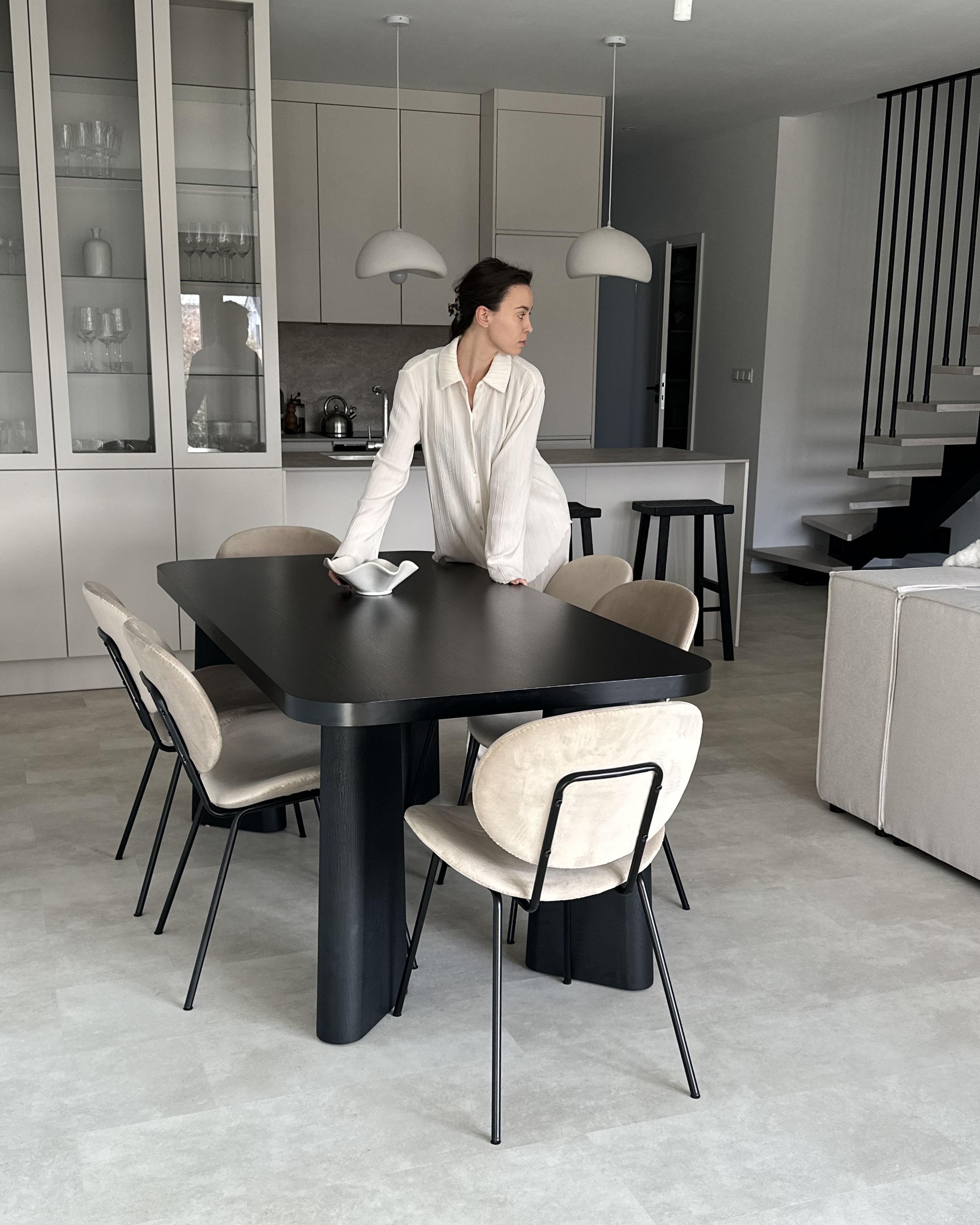 Eettafel ATLIN Zwart 90 cm 180 cm