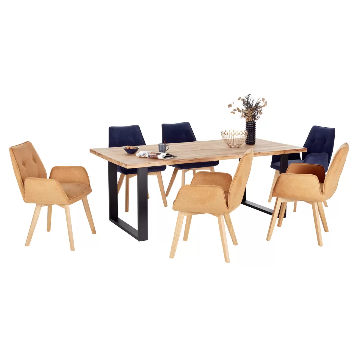 Esstisch James Wood 200 schwarz,Eiche