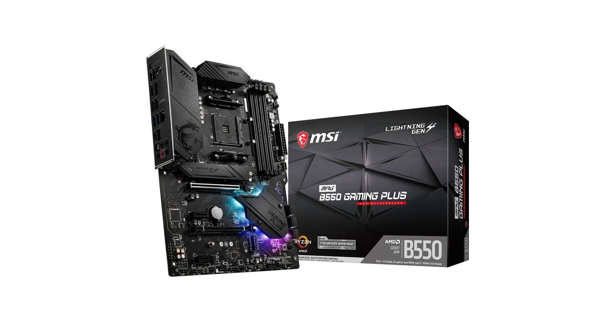 MSIMPG B550 GAMING PLUS socket AM4 moederbord  (Zwart, RAID, Gb-LAN, Sound, ATX)