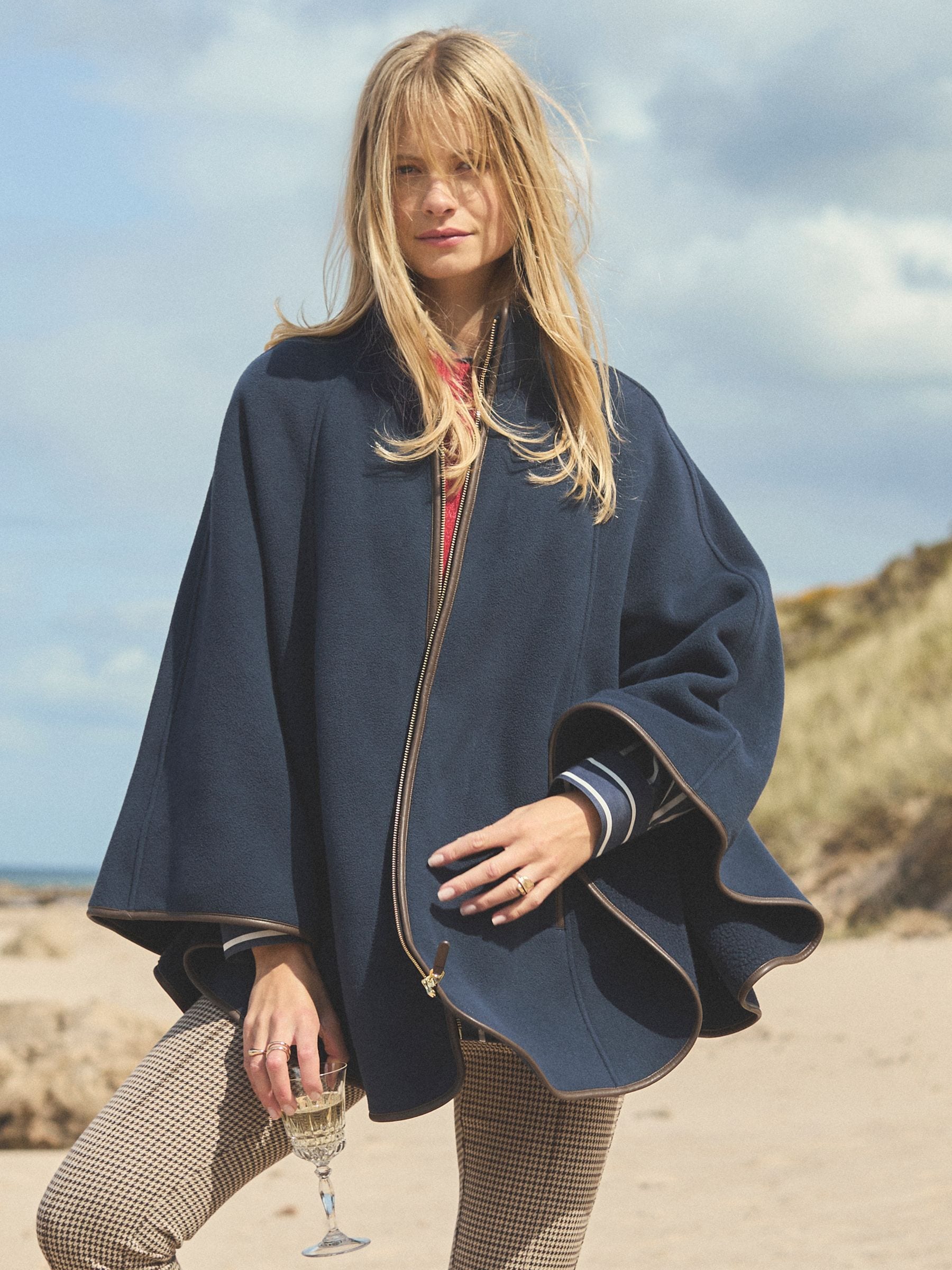 Joules Heritage Fleece Longline Cape