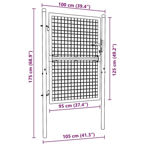 vidaXL Hageport stål 100x125 cm grønn