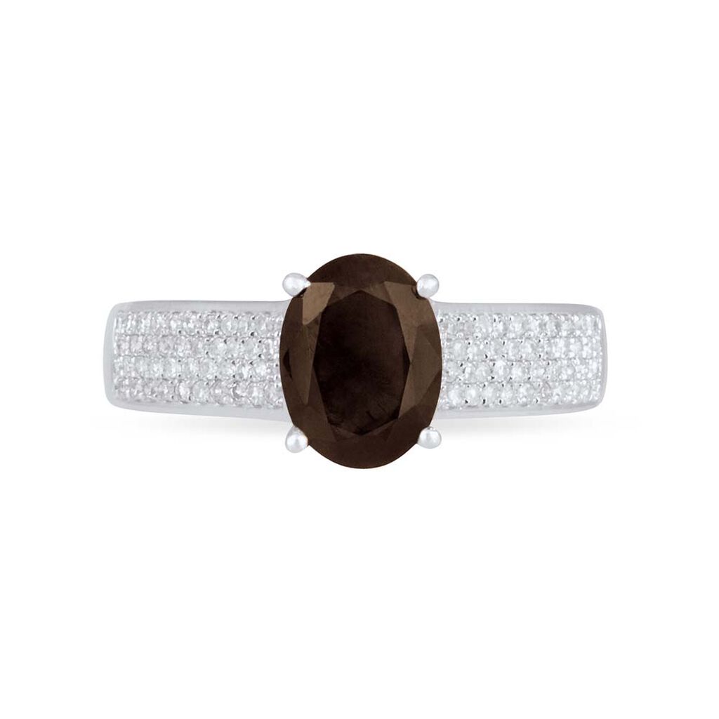 Bague Crista Or Blanc Quartz Et Diamant
