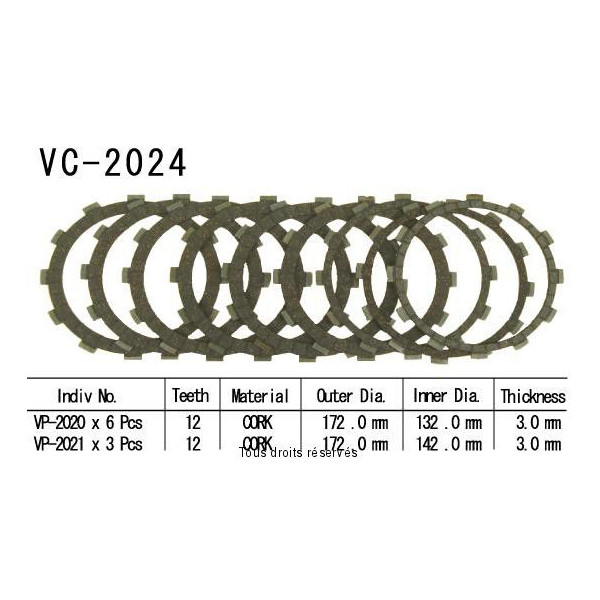 Kyoto - Disques garnis d'embrayage VC2024
