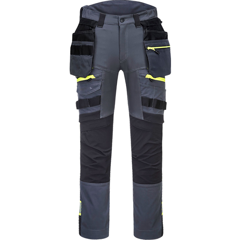 Portwest DX4 stretch werkbroek met afneembare holsterzakken + gratis kniestukken 50 grijs