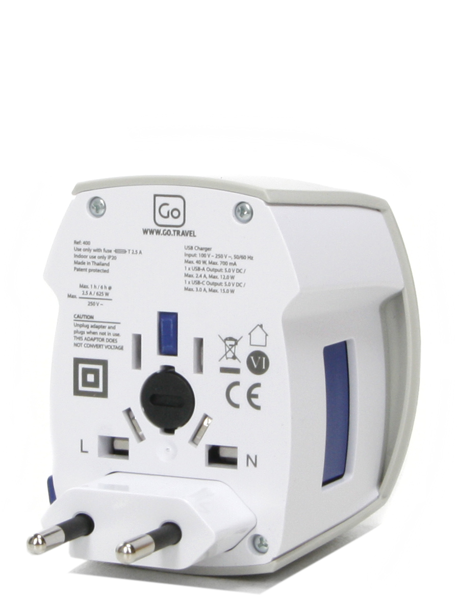 Adaptateur Go Travel Electrique Universel USB A + USB C