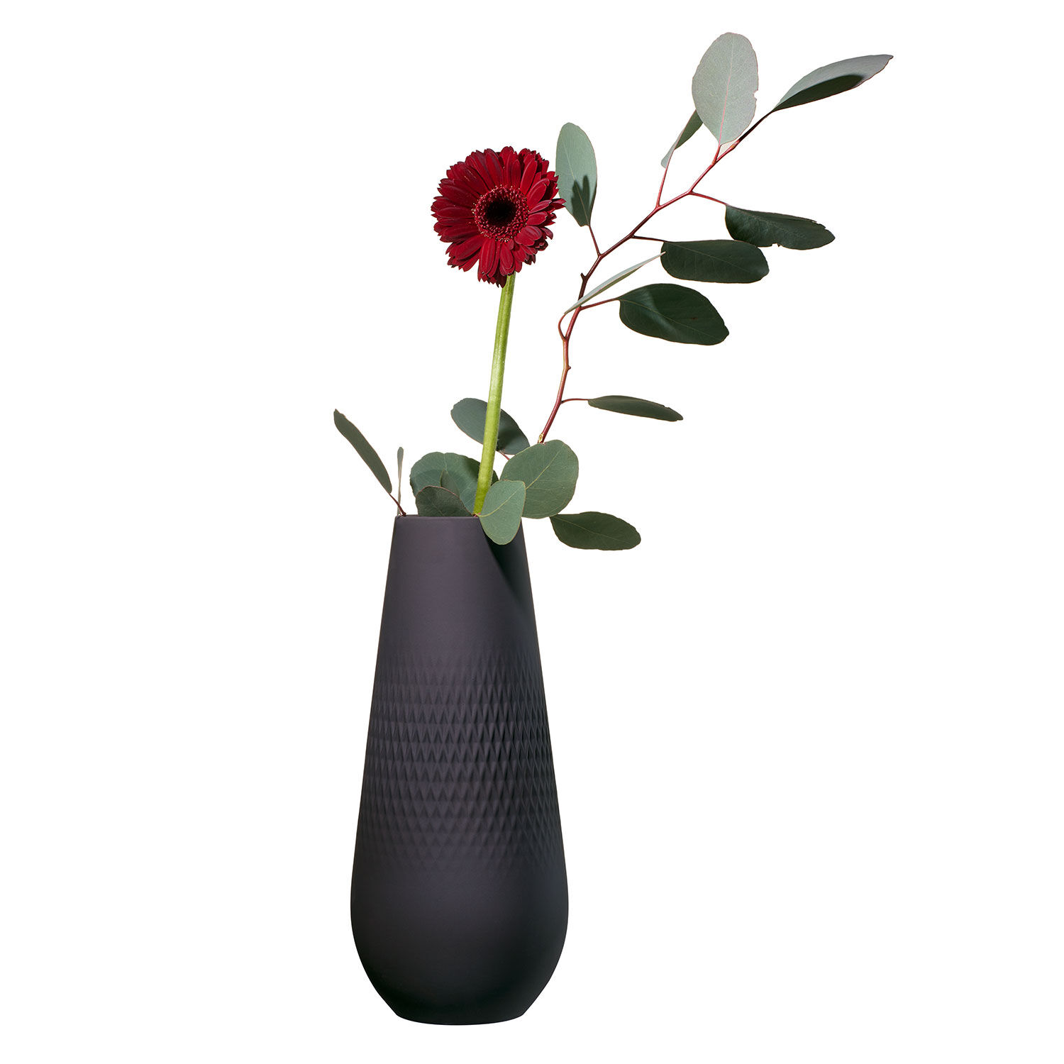 Manufacture Vase Black, 4.6'' x 10.5'', Premium Porcelain