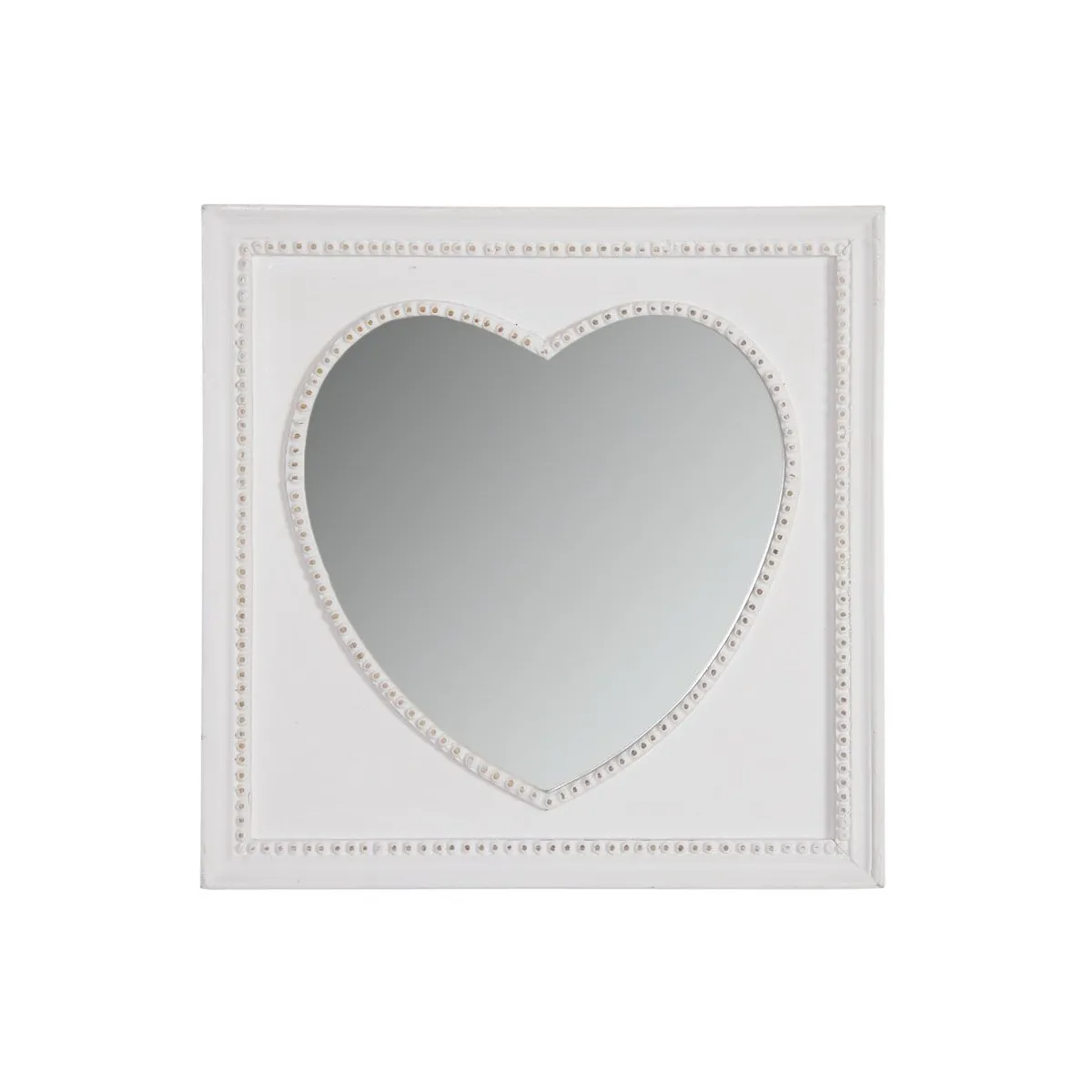Aubry Gaspard Miroir Carré Coeur Blanc