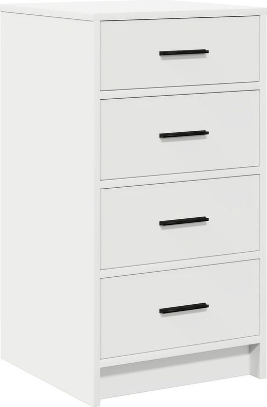 vidaXL Dressoir - Wit - Gelaagd Hout - Vier Lades