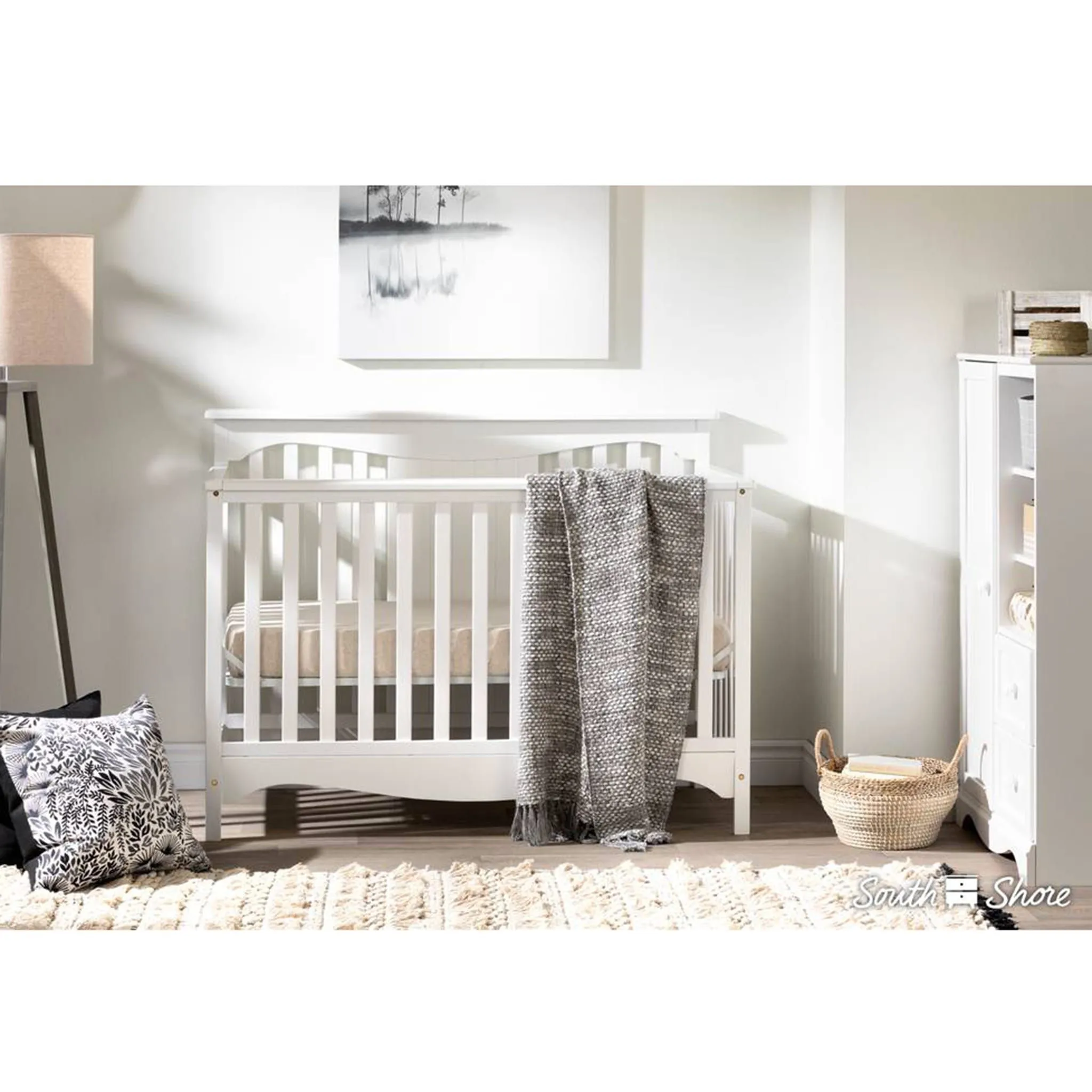 South Shore Couchette Avec Barrière de Transition Savannah - Blanc Solide