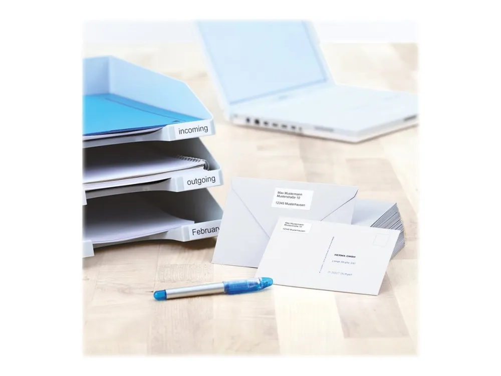 HERMA Premium - Papir - mat - permanent selvklæbende - hvid - 48.3 x 33.8 mm 800 etikette(r) (25 ark x 32) laminerede etiketter