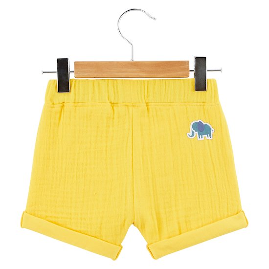 Short mousseline Little Friends   Jaune        de               P'tit bisou