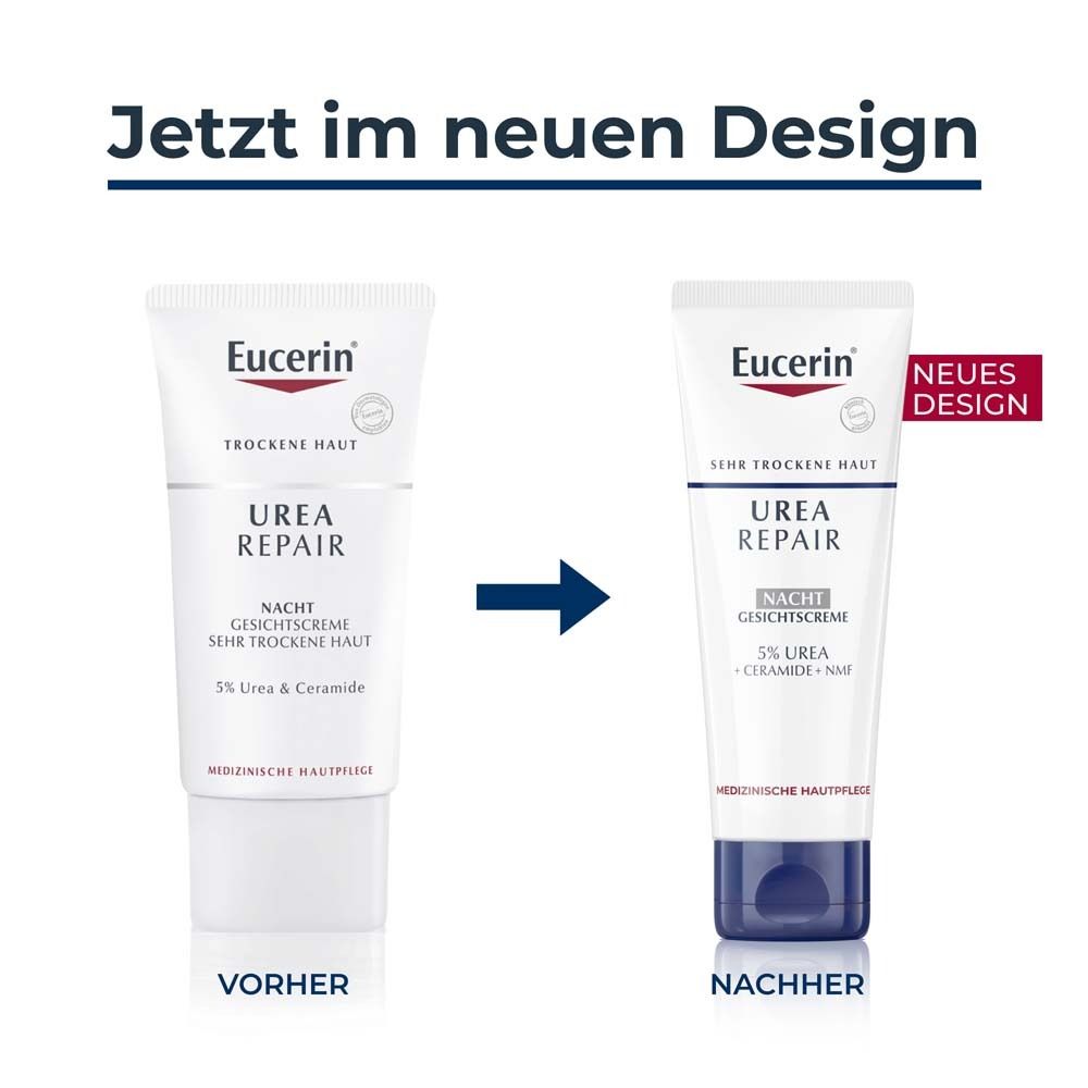 Eucerin® UreaRepair Nacht Gesichtscreme – Intensive Gesichtspflege bei trockener bis sehr trockener Haut - Jetzt 3€ sparen mit Code 