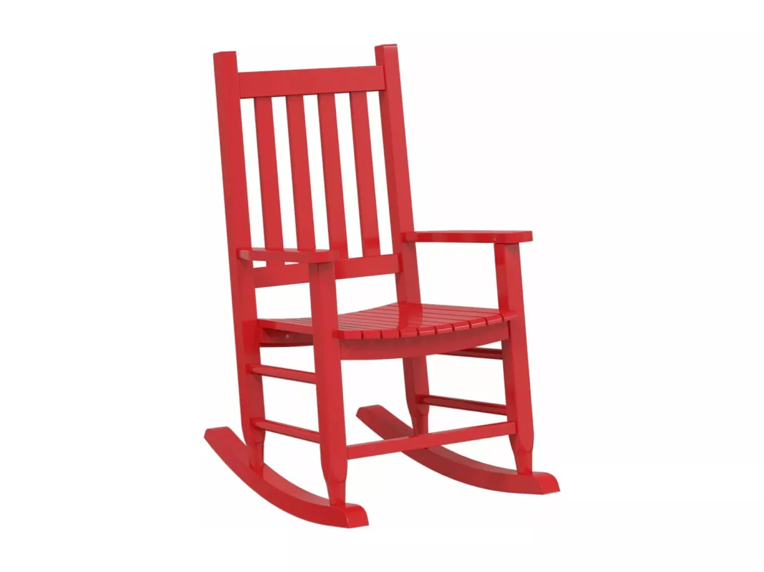 Chaises à bascule enfants lot de 2 rouge bois peuplier massif