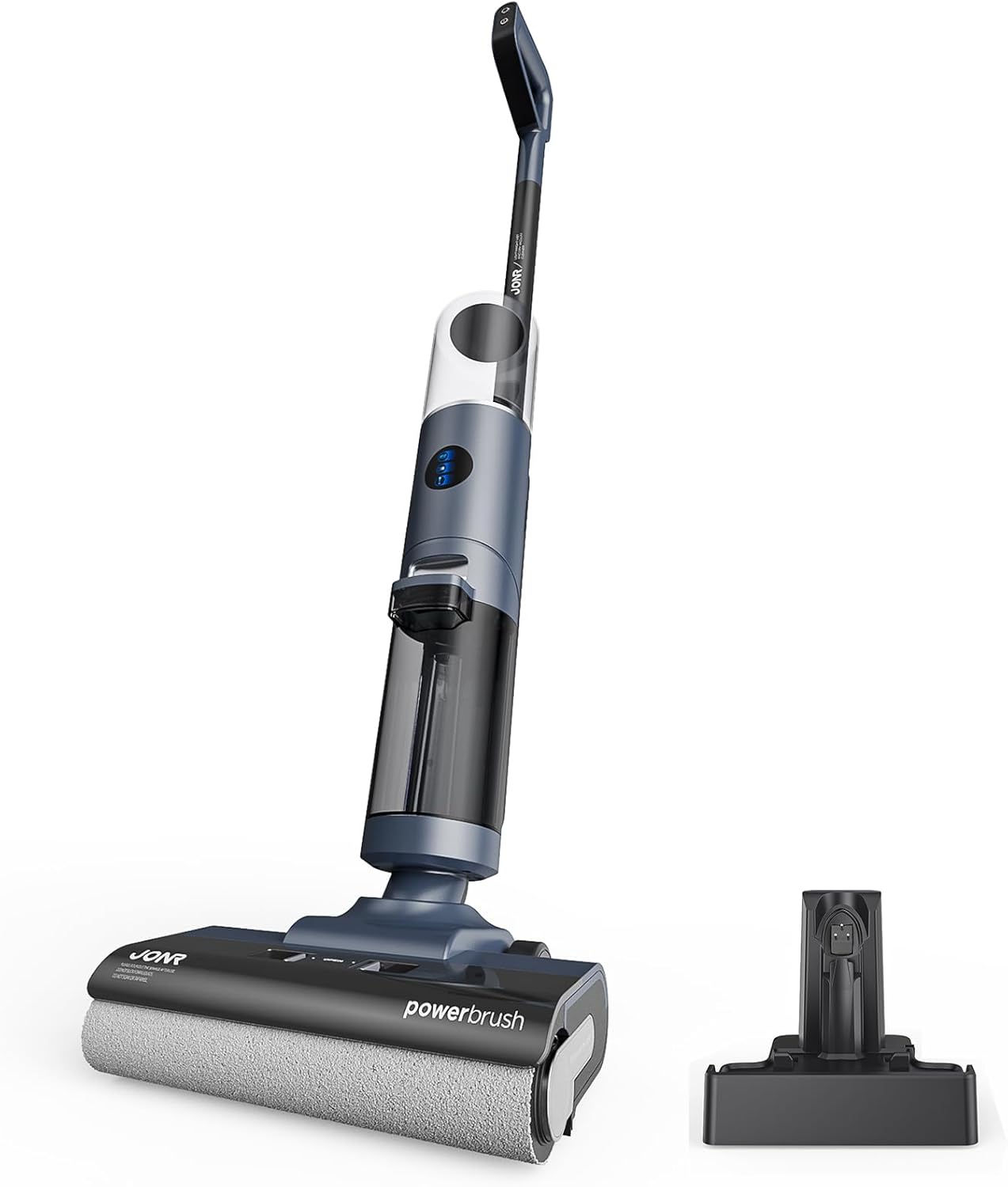 JONR ED12 Pro Nass Trockensauger Akku, Kabelloser Saugwischer, Dreikantenreinigung, Heißwasser-Selbstreinigung Heißluft-Trocknung, 850mL Wassertank, Anti-Verwirrungs-Haar für Hartböden, Tierhaare