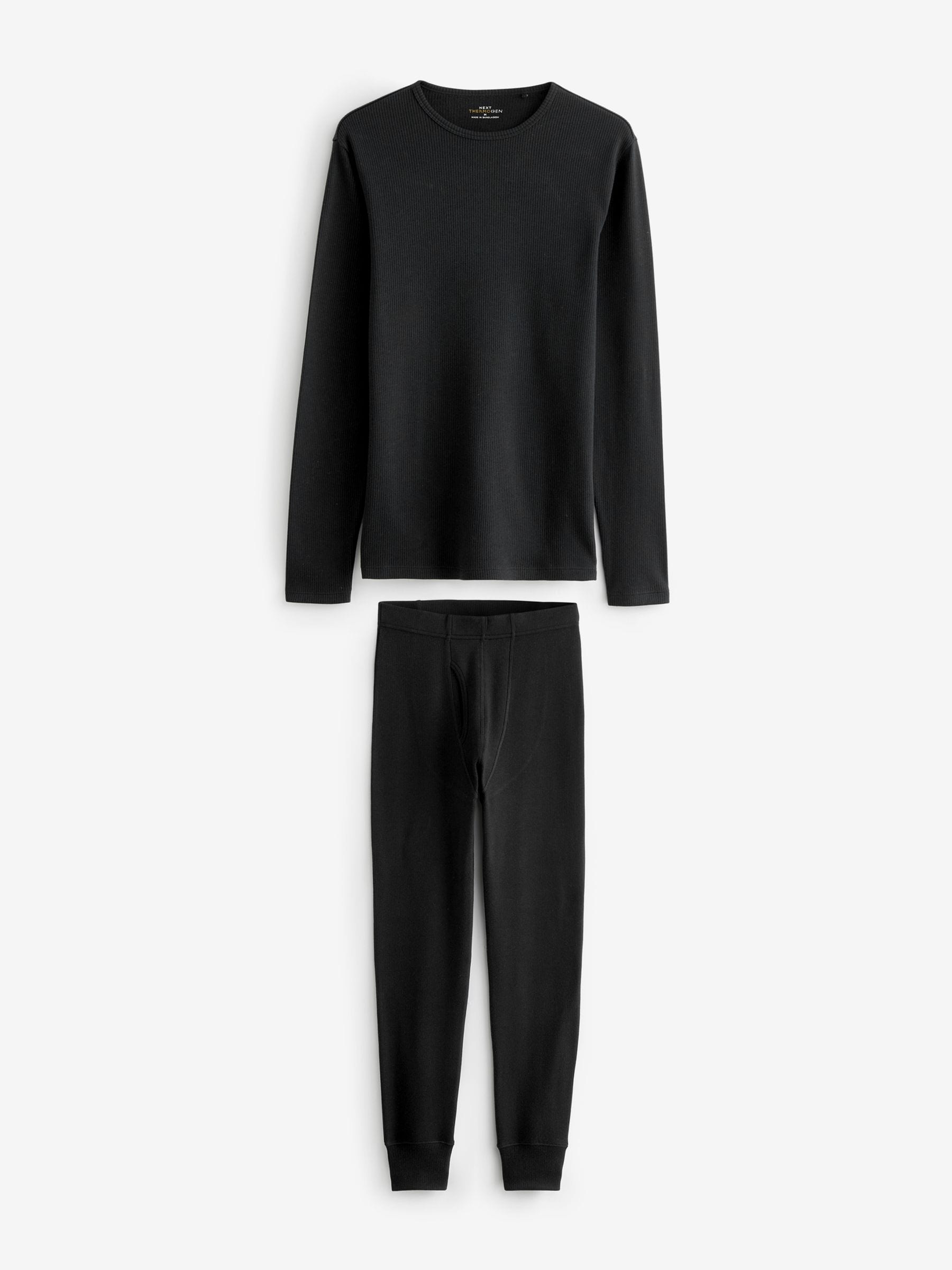 Zwart - Thermogen Long Sleeve Top and Leggings Set