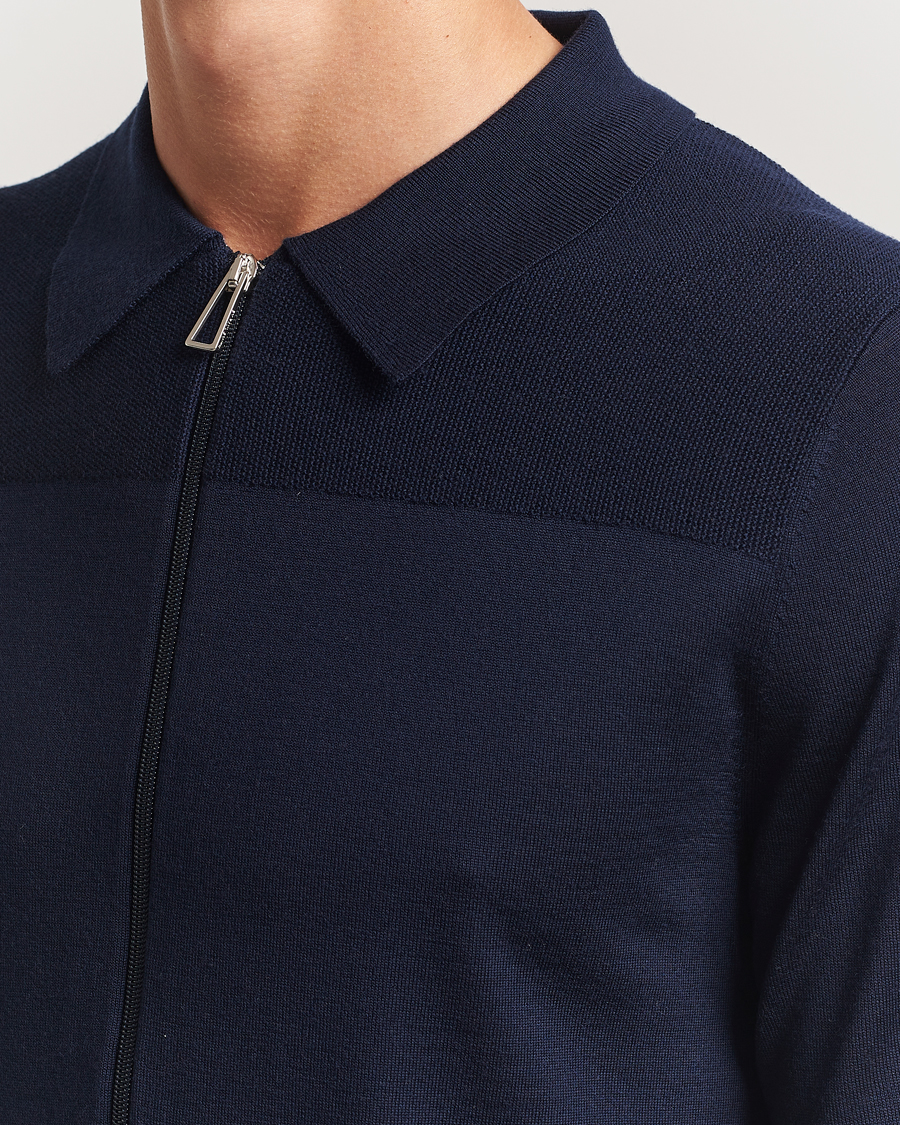 PS Paul Smith Merino Knitted Full Zip Navy