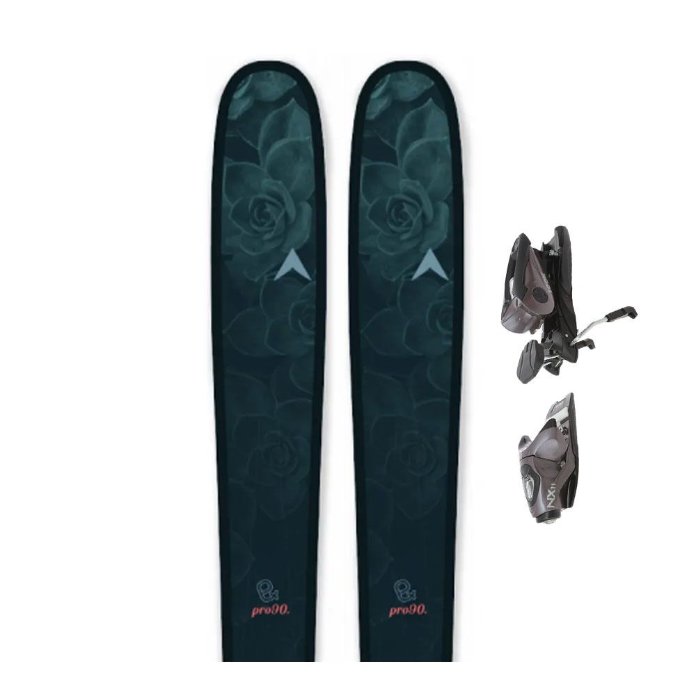 Dynastar E-PRO 90 OPEN + NX 11 GW B90 - Skis freeride + Fixations Femme rose/bleu