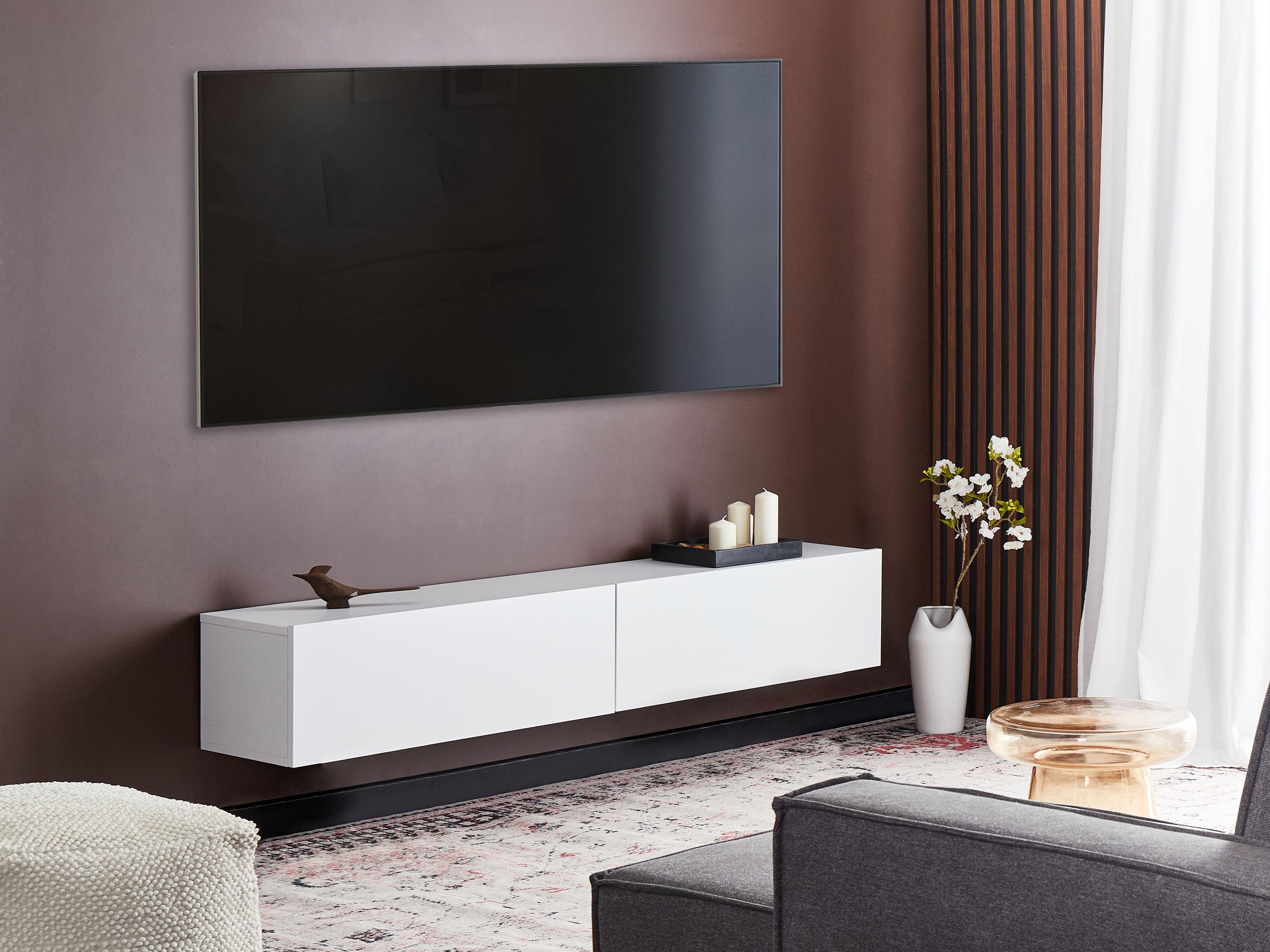 Wandgemonteerd tv-meubel GLADSTONE Wit
