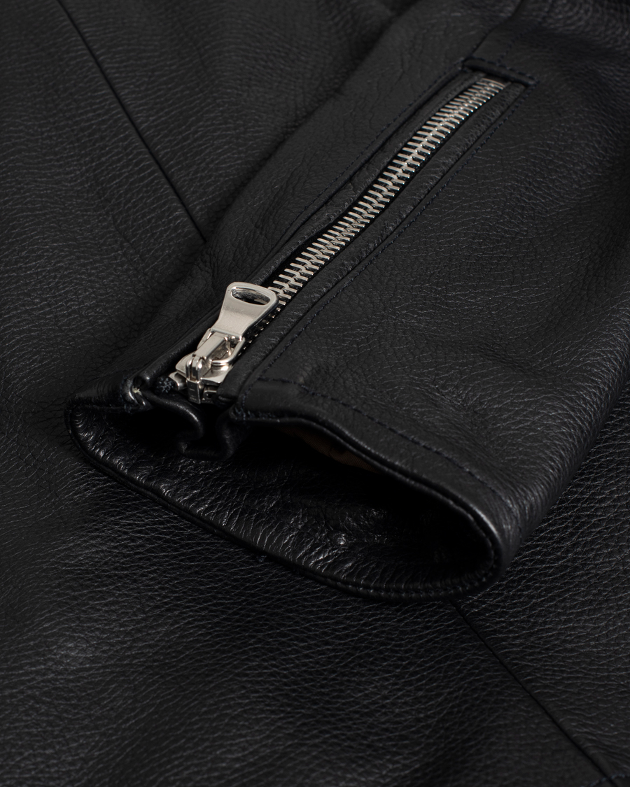 J.Lindeberg Padish Leather Biker Jacket Black