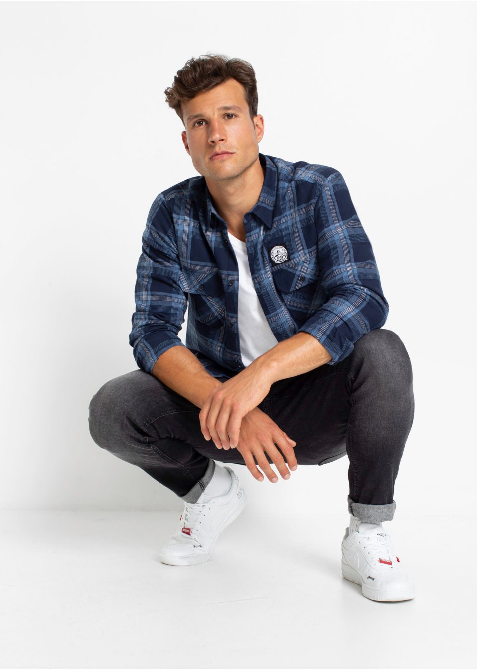 Chemise manches longues en flanelle, Slim Fit