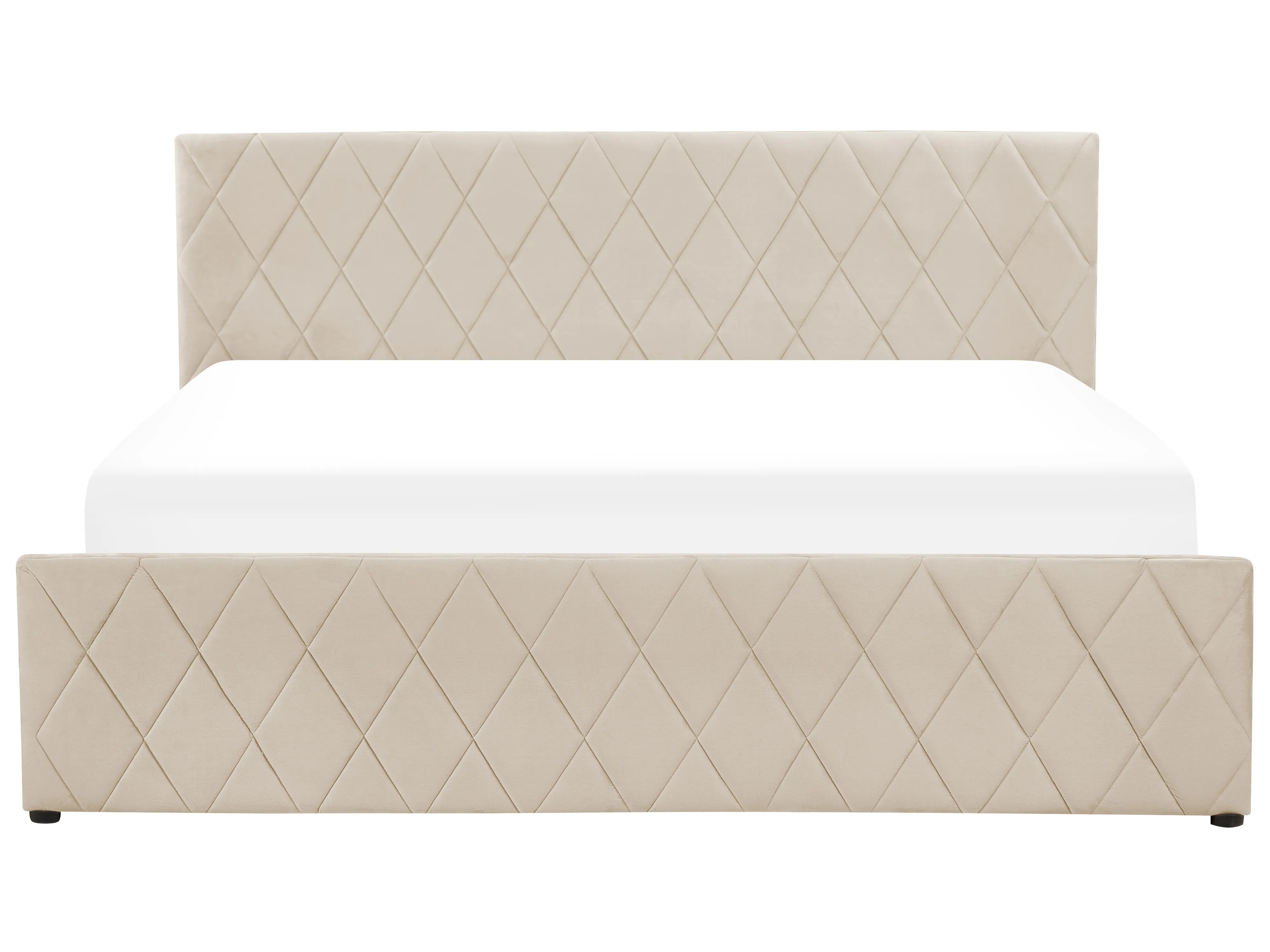 Bed met opbergruimte Fluweel ROCHEFORT 180 x 200 cm Beige