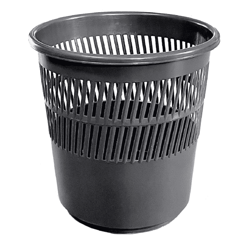 Corbeille à papier plastique 14L noir Tampel