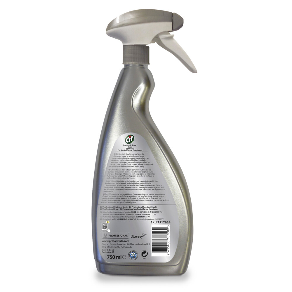 Cif Professional Roestvrij Staal Onderhoudsmiddel Pro Formula750 ml
