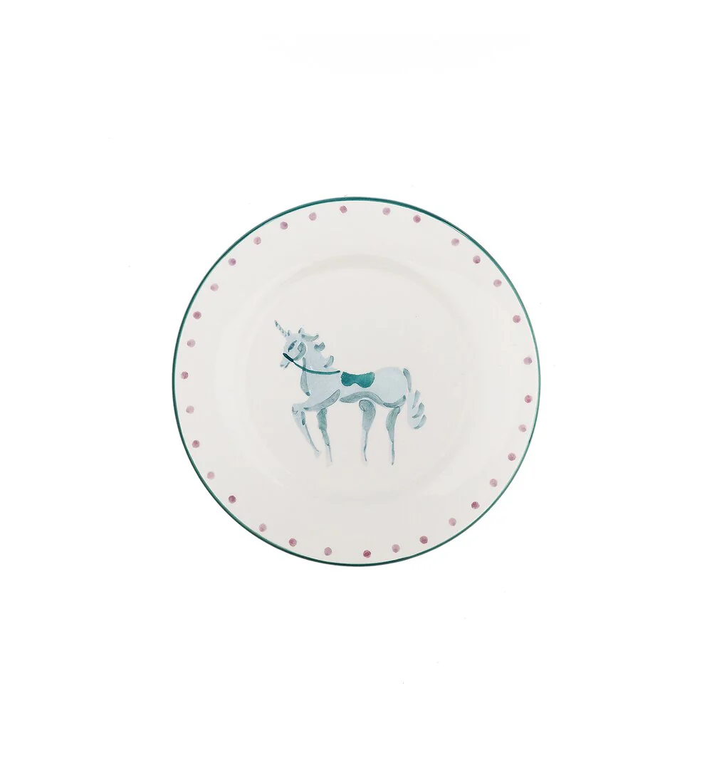 Anna + Nina  Pegasus frokost tallerken, blå - Ø22 cm.