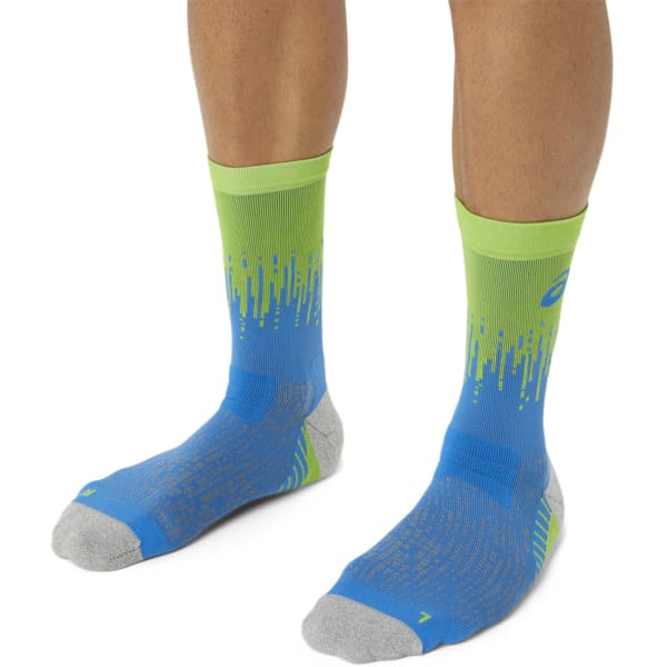 Chaussette running ASICS PERFORMANCE RUN SOCK CREW WATERSCAPE/ELECTRIC LIME
